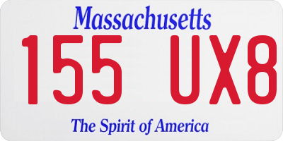 MA license plate 155UX8