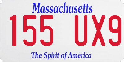 MA license plate 155UX9