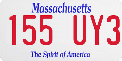 MA license plate 155UY3