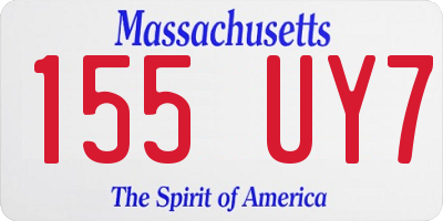 MA license plate 155UY7