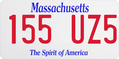 MA license plate 155UZ5