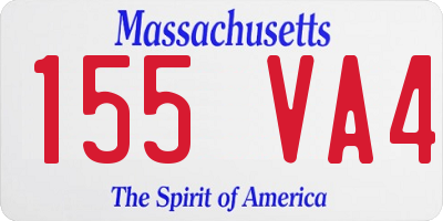 MA license plate 155VA4