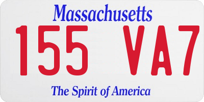 MA license plate 155VA7