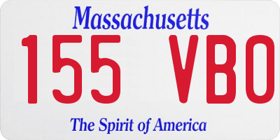MA license plate 155VB0