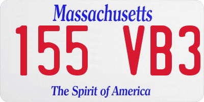 MA license plate 155VB3