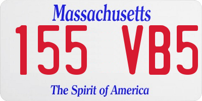 MA license plate 155VB5