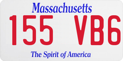 MA license plate 155VB6