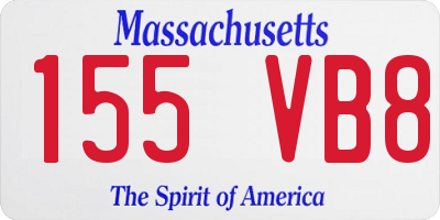 MA license plate 155VB8