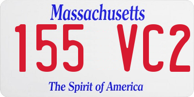 MA license plate 155VC2