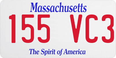 MA license plate 155VC3
