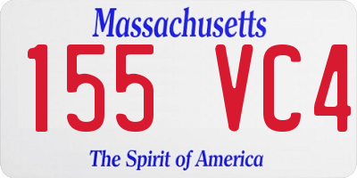 MA license plate 155VC4