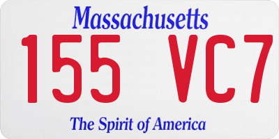 MA license plate 155VC7