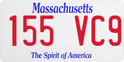MA license plate 155VC9