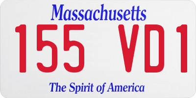 MA license plate 155VD1