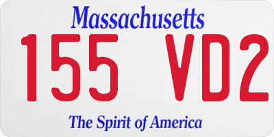 MA license plate 155VD2