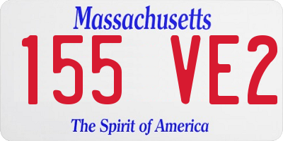 MA license plate 155VE2