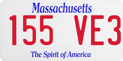 MA license plate 155VE3