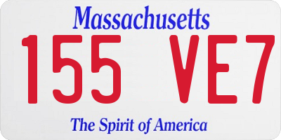 MA license plate 155VE7