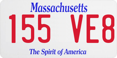 MA license plate 155VE8