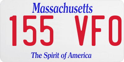 MA license plate 155VF0