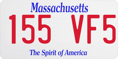 MA license plate 155VF5