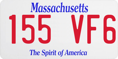 MA license plate 155VF6