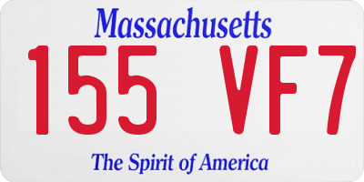MA license plate 155VF7
