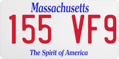 MA license plate 155VF9
