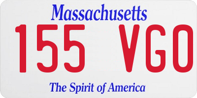 MA license plate 155VG0