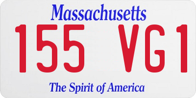 MA license plate 155VG1