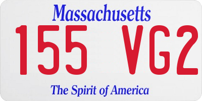 MA license plate 155VG2