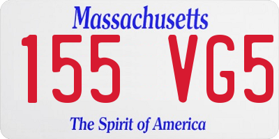 MA license plate 155VG5
