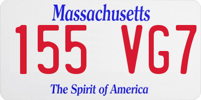 MA license plate 155VG7