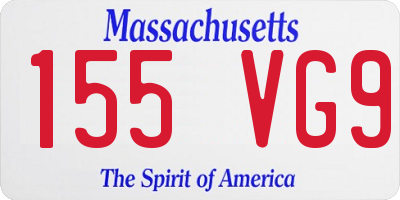 MA license plate 155VG9