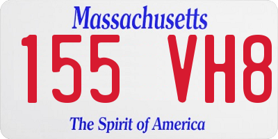 MA license plate 155VH8