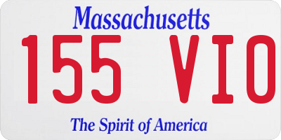 MA license plate 155VI0