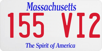 MA license plate 155VI2