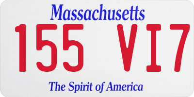 MA license plate 155VI7
