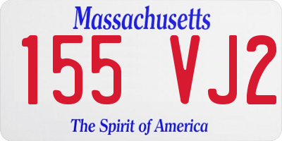 MA license plate 155VJ2