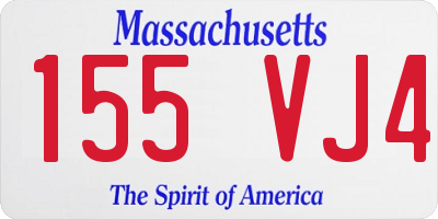 MA license plate 155VJ4