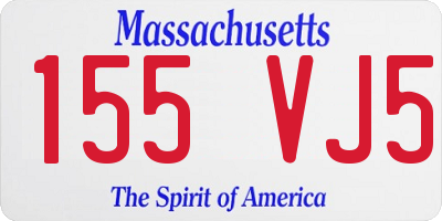 MA license plate 155VJ5