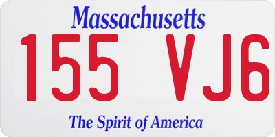 MA license plate 155VJ6