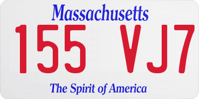 MA license plate 155VJ7