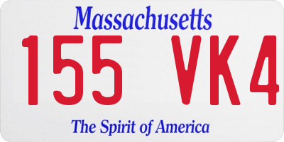MA license plate 155VK4