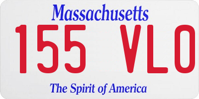 MA license plate 155VL0