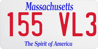 MA license plate 155VL3