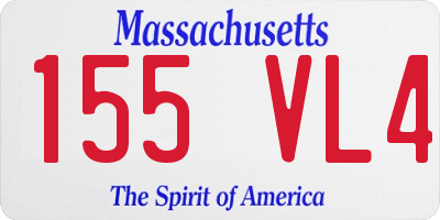 MA license plate 155VL4