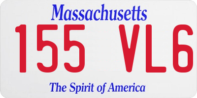MA license plate 155VL6