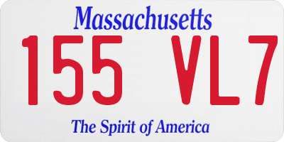 MA license plate 155VL7