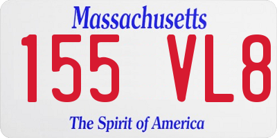 MA license plate 155VL8